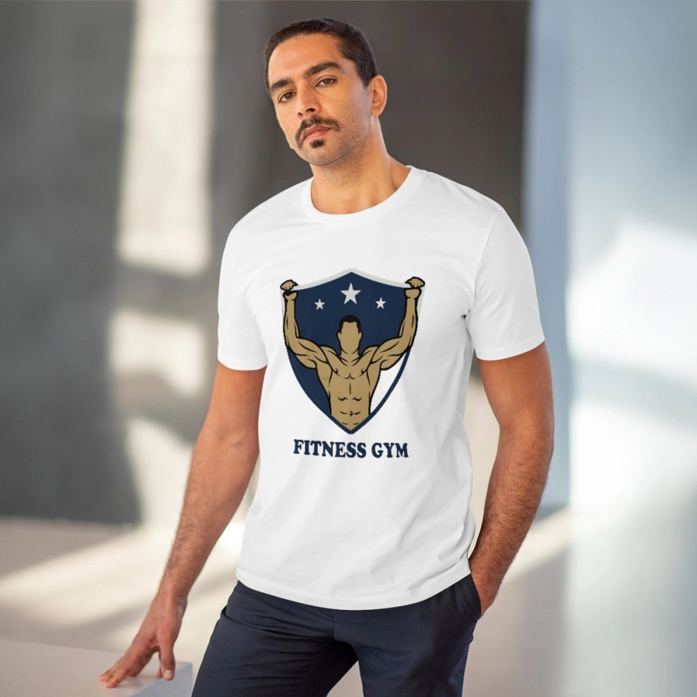 Fitness Gym Printed T-Shirt for Men - White, Round Neck, Half Sleeve - POPNOVA - photo 2