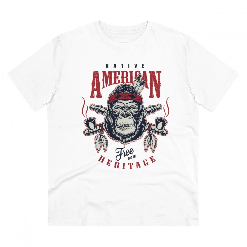 Gorilla Design Printed T-Shirt for Men (Style 1) - White, Round Neck, Half Sleeve - POPNOVA - photo 1