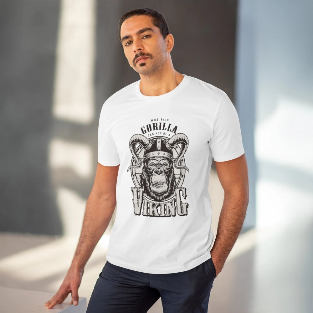 Gorilla Design Printed T-Shirt for Men (Style 5) - White, Round Neck, Half Sleeve - POPNOVA - photo 2