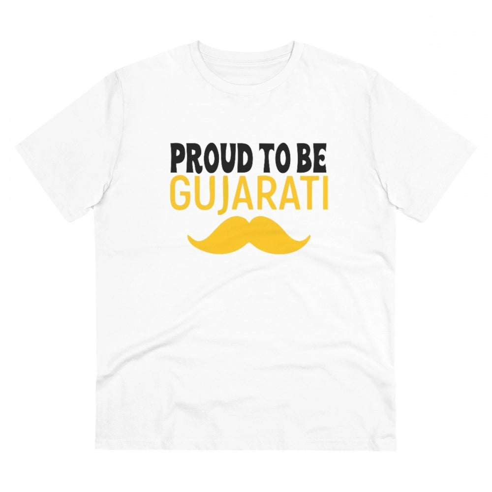 Proud To Be Gujarati Printed T-Shirt for Men - White, Round Neck, Half Sleeve - POPNOVA - photo 1