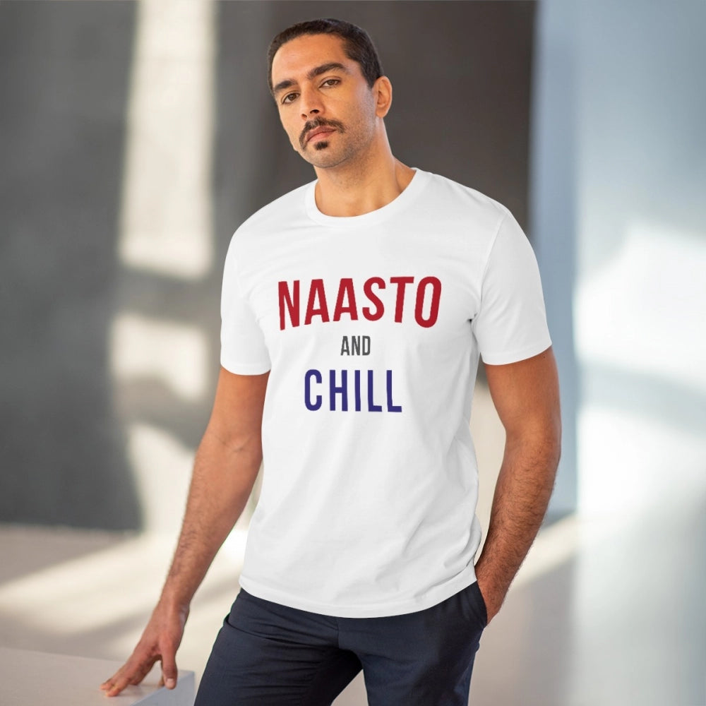 Nasto And Chill Printed T-Shirt for Men (Style 2) - White, Round Neck, Half Sleeve - POPNOVA - photo 2