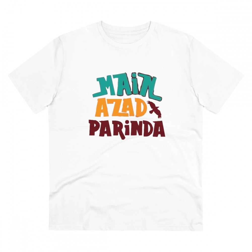 Me Azad Parinda Printed T-Shirt for Men - White, Round Neck, Half Sleeve - POPNOVA - photo 1