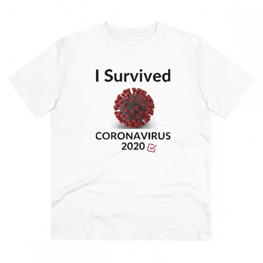 I Survived Coronavirus 2020 Printed T-Shirt for Men - White, Round Neck, Half Sleeve - POPNOVA - photo 1
