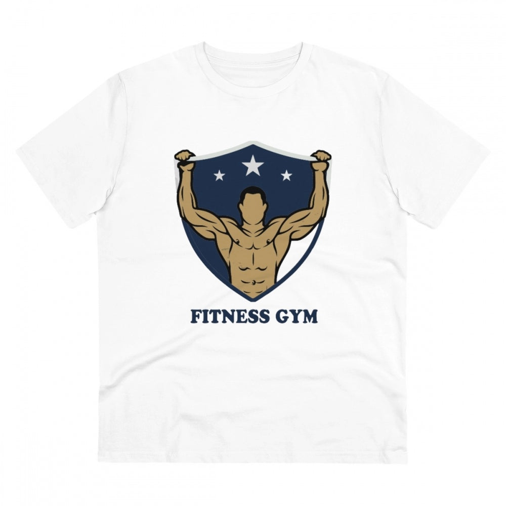Fitness Gym Printed T-Shirt for Men - White, Round Neck, Half Sleeve - POPNOVA - photo 1