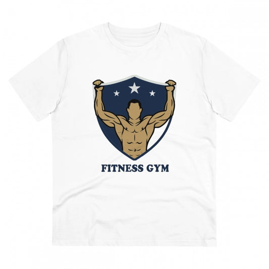Fitness Gym Printed T-Shirt for Men - White, Round Neck, Half Sleeve - POPNOVA - photo 1