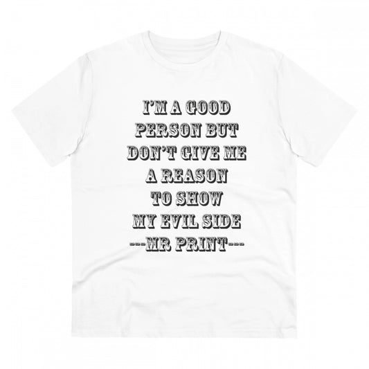 I Am Good Person Printed T-Shirt for Men - White, Round Neck, Half Sleeve - POPNOVA - photo 1
