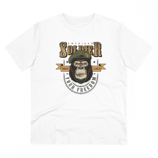 Gorilla Design Printed T-Shirt for Men (Style 6) - White, Round Neck, Half Sleeve - POPNOVA - photo 1