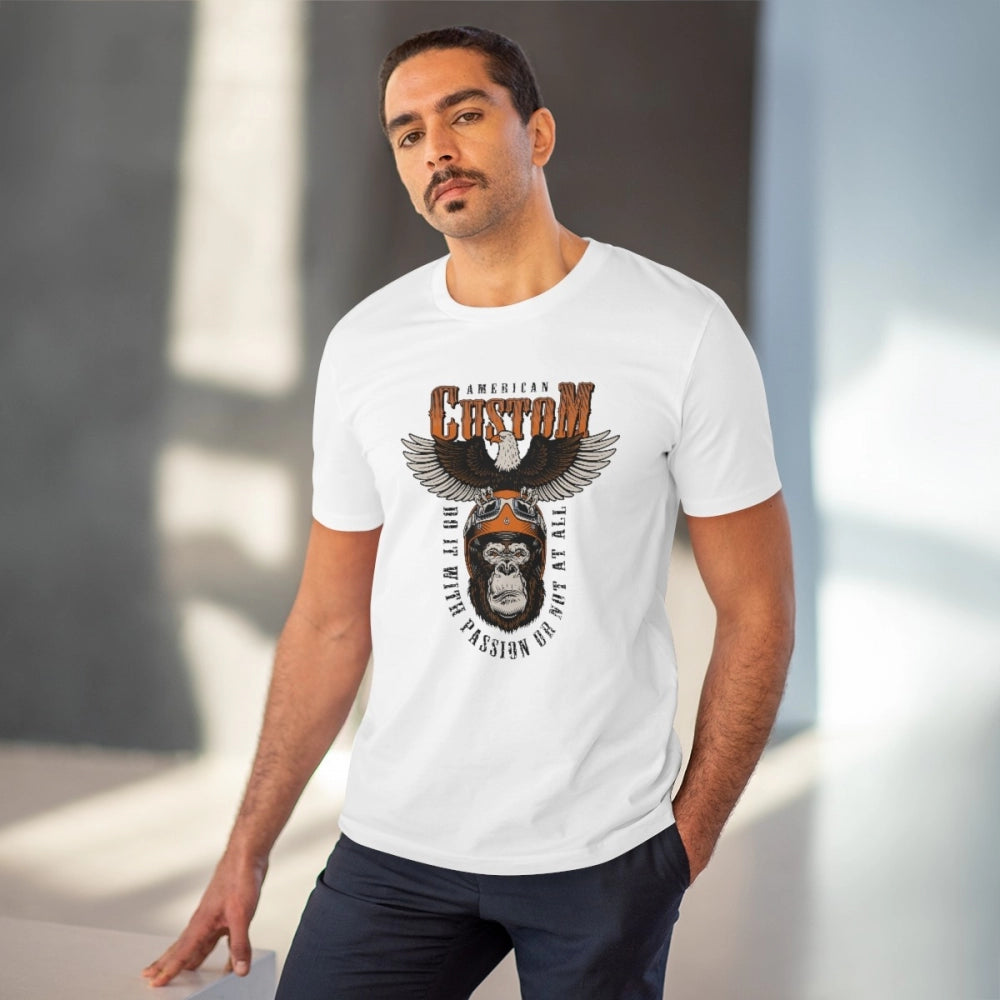 Gorilla Design Printed T-Shirt for Men (Style 2) - White, Round Neck, Half Sleeve - POPNOVA - photo 2