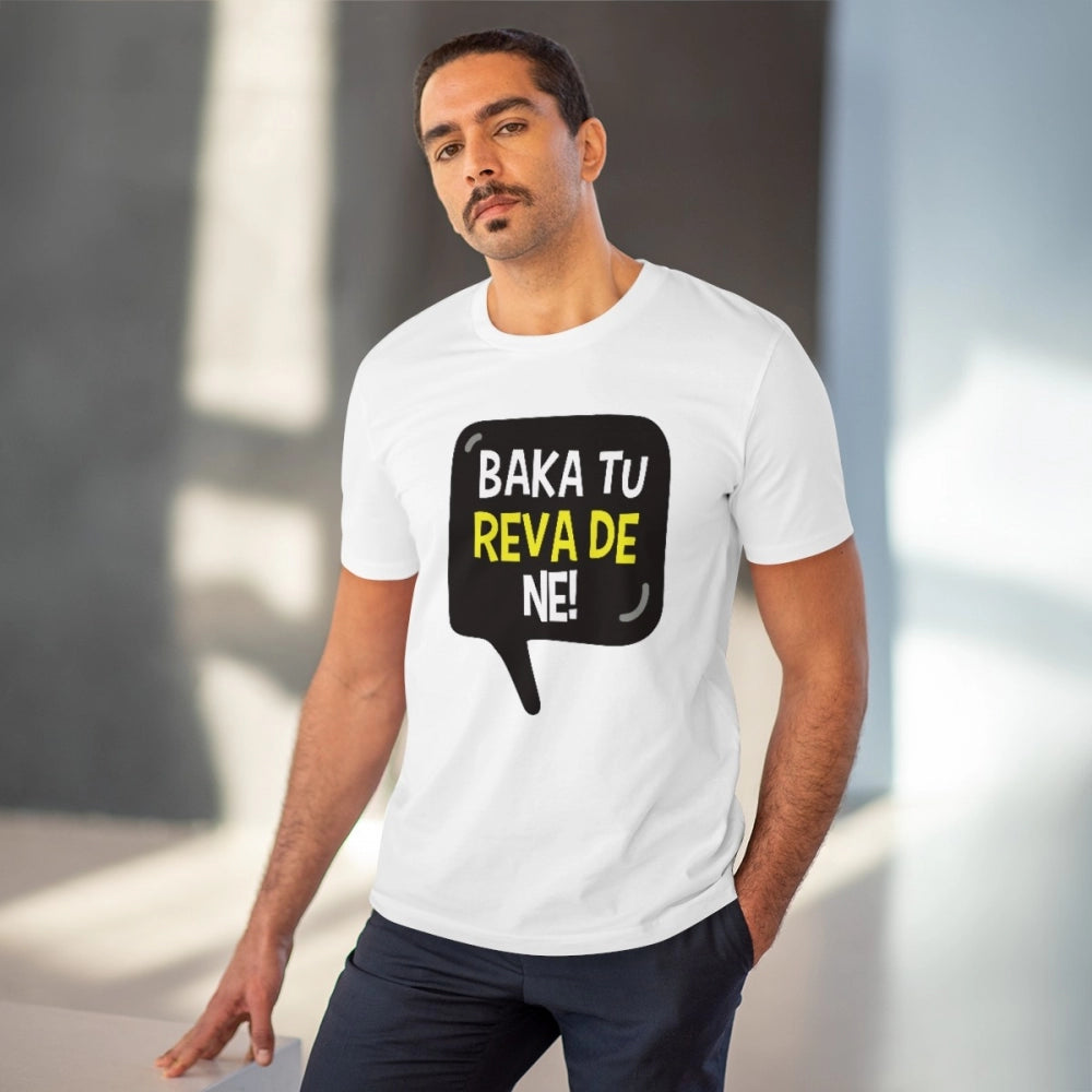Baka Tu Reva De Printed T-Shirt for Men - White, Round Neck, Half Sleeve - POPNOVA - photo 2
