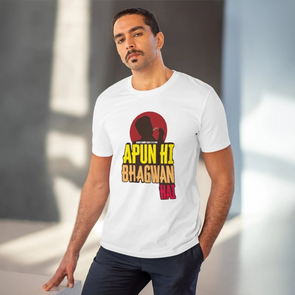 Apun Hi Bhagvan Hai Printed T-Shirt for Men - White, Round Neck, Half Sleeve - POPNOVA - photo 2