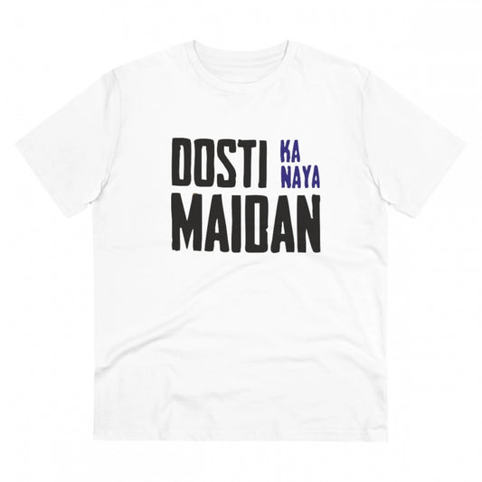 Dosti Ka Naya Maidan Printed T-Shirt for Men - White, Round Neck, Half Sleeve - POPNOVA - photo 1