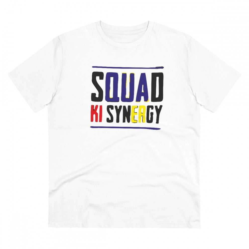Squed Ki Syneagy Printed T-Shirt for Men - White, Round Neck, Half Sleeve - POPNOVA - photo 1