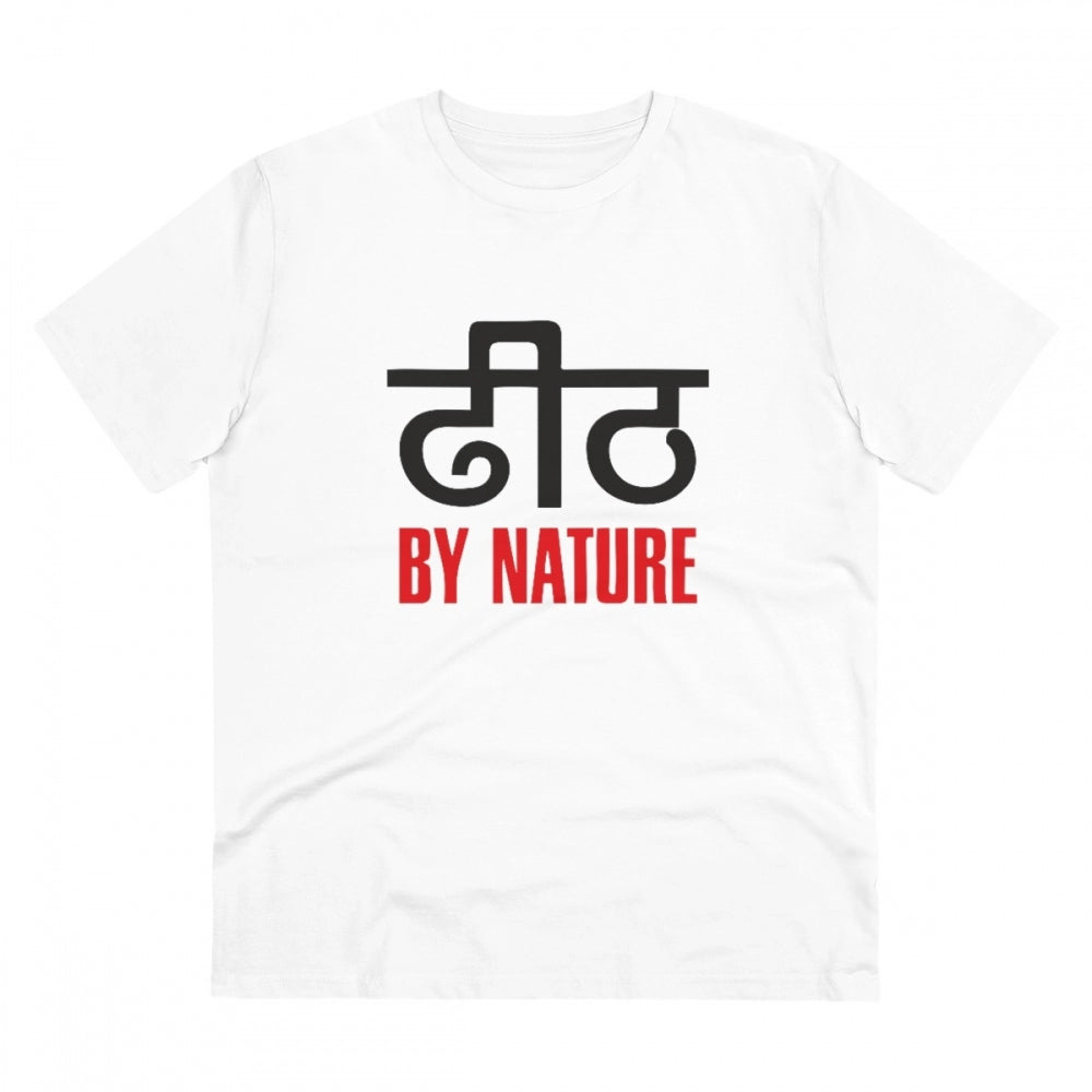 Dhidh Nature Printed T-Shirt for Men - White, Round Neck, Half Sleeve - POPNOVA - photo 1
