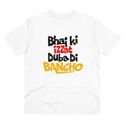 Bhai Ki Izzat Dubadi Bancho Printed T-Shirt for Men - White, Round Neck, Half Sleeve - POPNOVA - photo 1