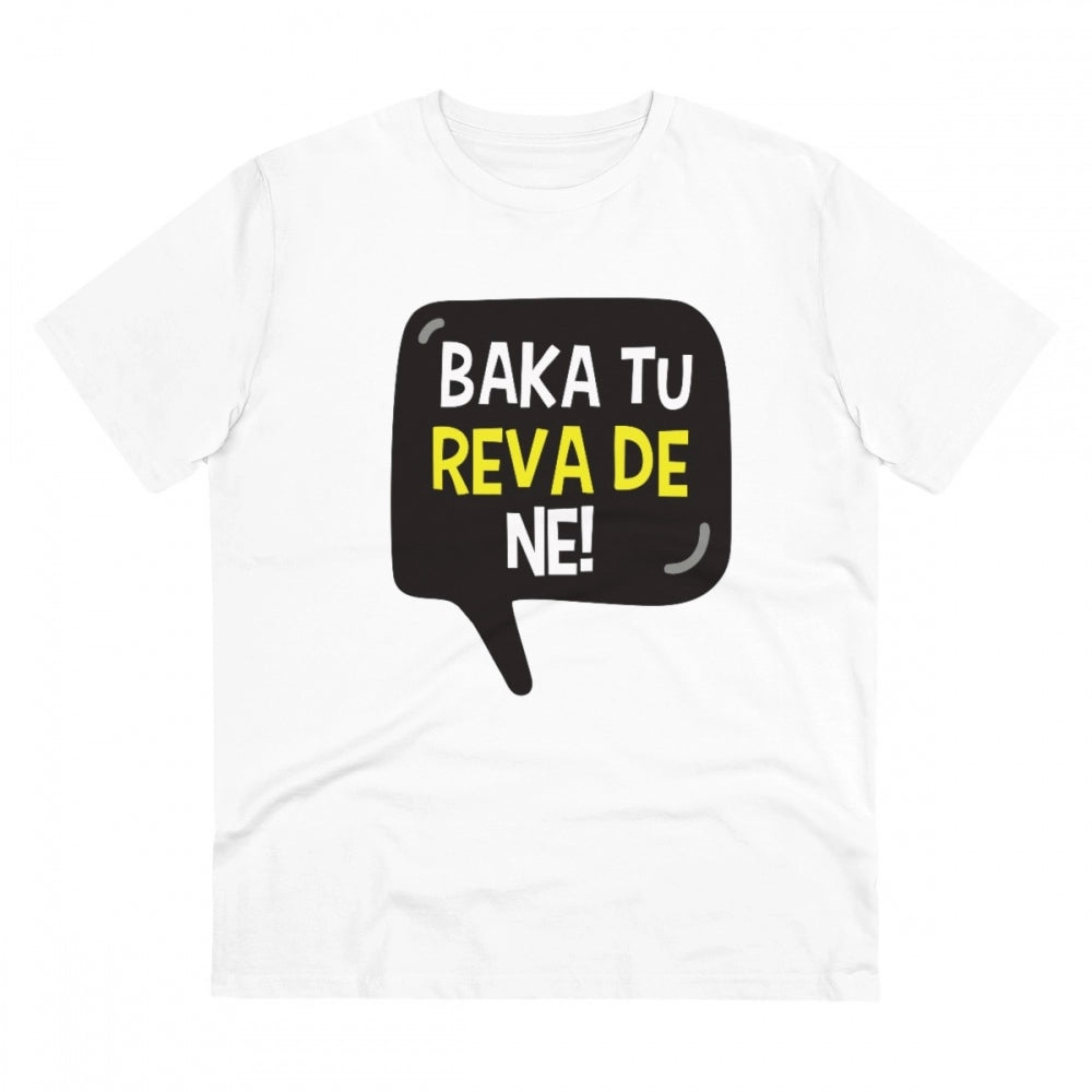 Baka Tu Reva De Printed T-Shirt for Men - White, Round Neck, Half Sleeve - POPNOVA - photo 1