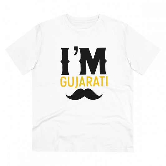 I Am Gujarati Printed T-Shirt for Men - White, Round Neck, Half Sleeve - POPNOVA - photo 1
