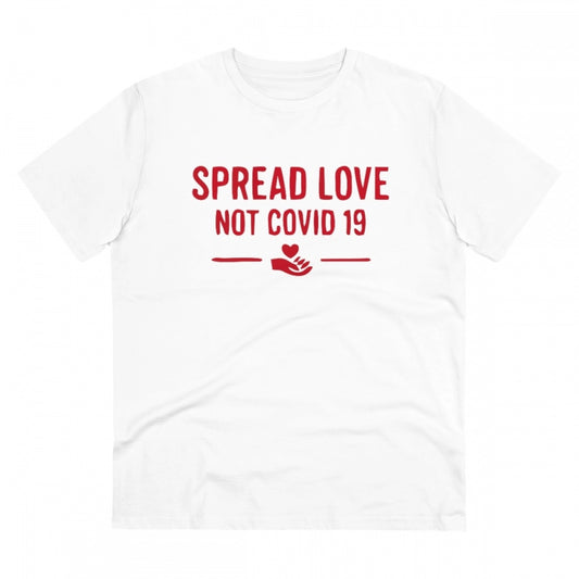Spread Love Not Covid 19 Printed T-Shirt for Men - White, Round Neck, Half Sleeve - POPNOVA - photo 1