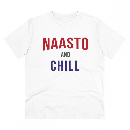 Nasto And Chill Printed T-Shirt for Men (Style 2) - White, Round Neck, Half Sleeve - POPNOVA - photo 1