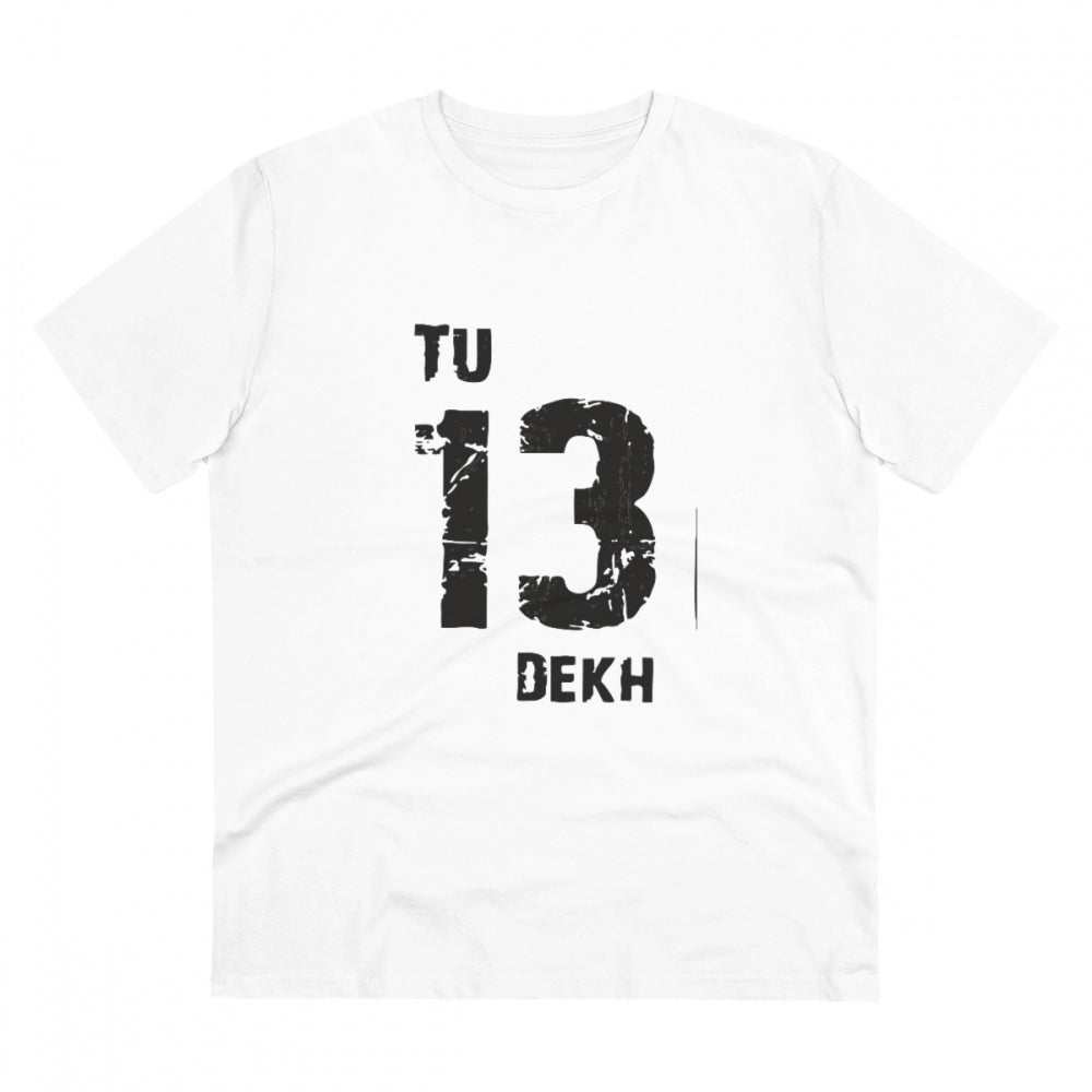 Tu 13 Dekh Printed T-Shirt for Men - White, Round Neck, Half Sleeve - POPNOVA - photo 1