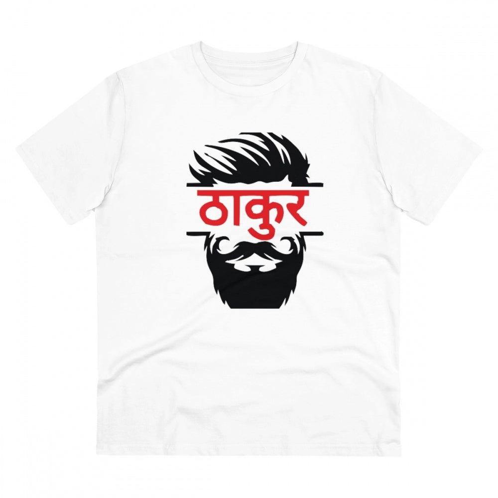 Thakur Printed T-Shirt for Men - White, Round Neck, Half Sleeve - POPNOVA - photo 1