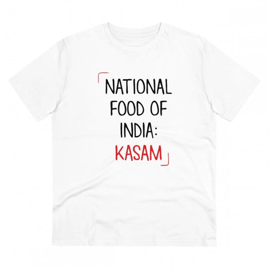 India Kasam Printed T-Shirt for Men - White, Round Neck, Half Sleeve - POPNOVA - photo 1
