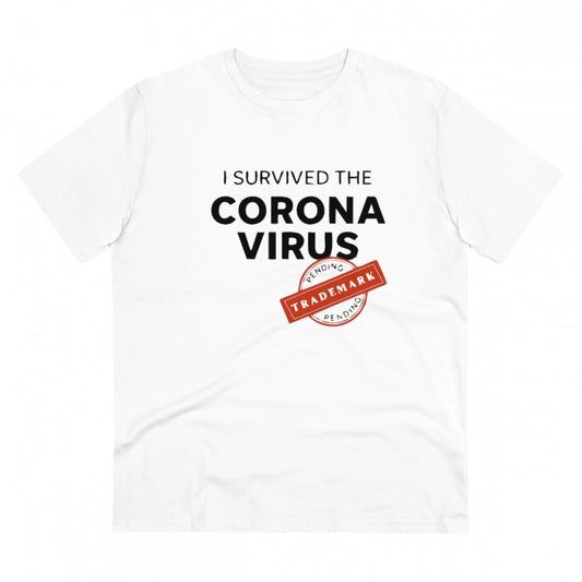 I Survived Corona Virus Printed T-Shirt for Men - White, Round Neck, Half Sleeve - POPNOVA - photo 1