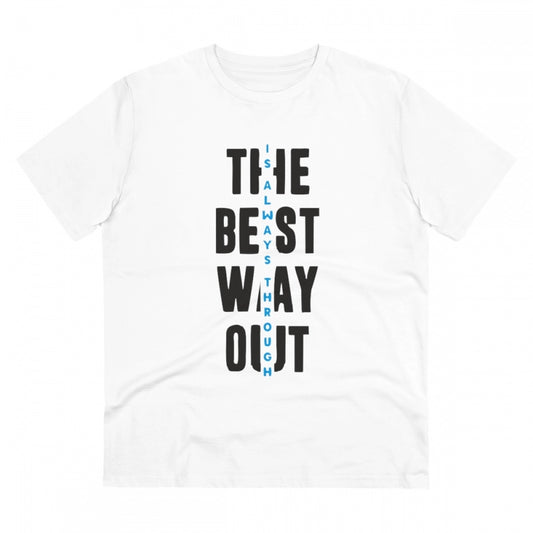 The Best Way Out Printed T-Shirt for Men - White, Round Neck, Half Sleeve - POPNOVA - photo 1