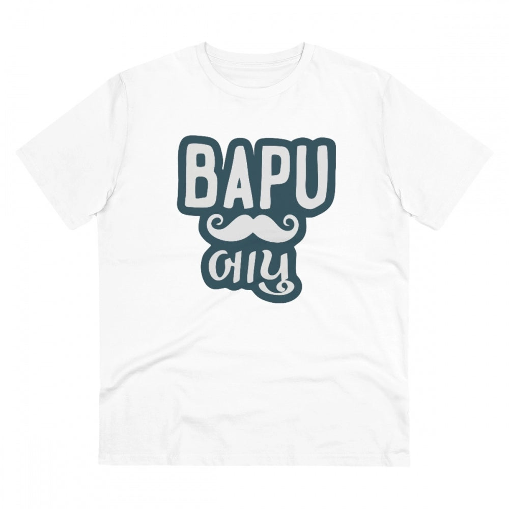 Baapu Printed T-Shirt for Men - White, Round Neck, Half Sleeve - POPNOVA - photo 1