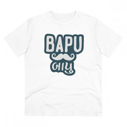 Baapu Printed T-Shirt for Men - White, Round Neck, Half Sleeve - POPNOVA - photo 1