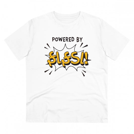 Powered By Fafda Printed T-Shirt for Men - White, Round Neck, Half Sleeve - POPNOVA - photo 1