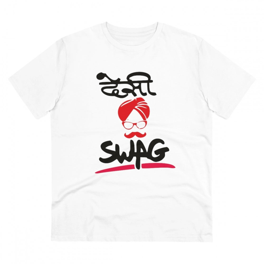 Desi Swag Printed T-Shirt for Men - White, Round Neck, Half Sleeve - POPNOVA - photo 1