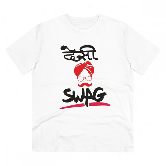 Desi Swag Printed T-Shirt for Men - White, Round Neck, Half Sleeve - POPNOVA - photo 1