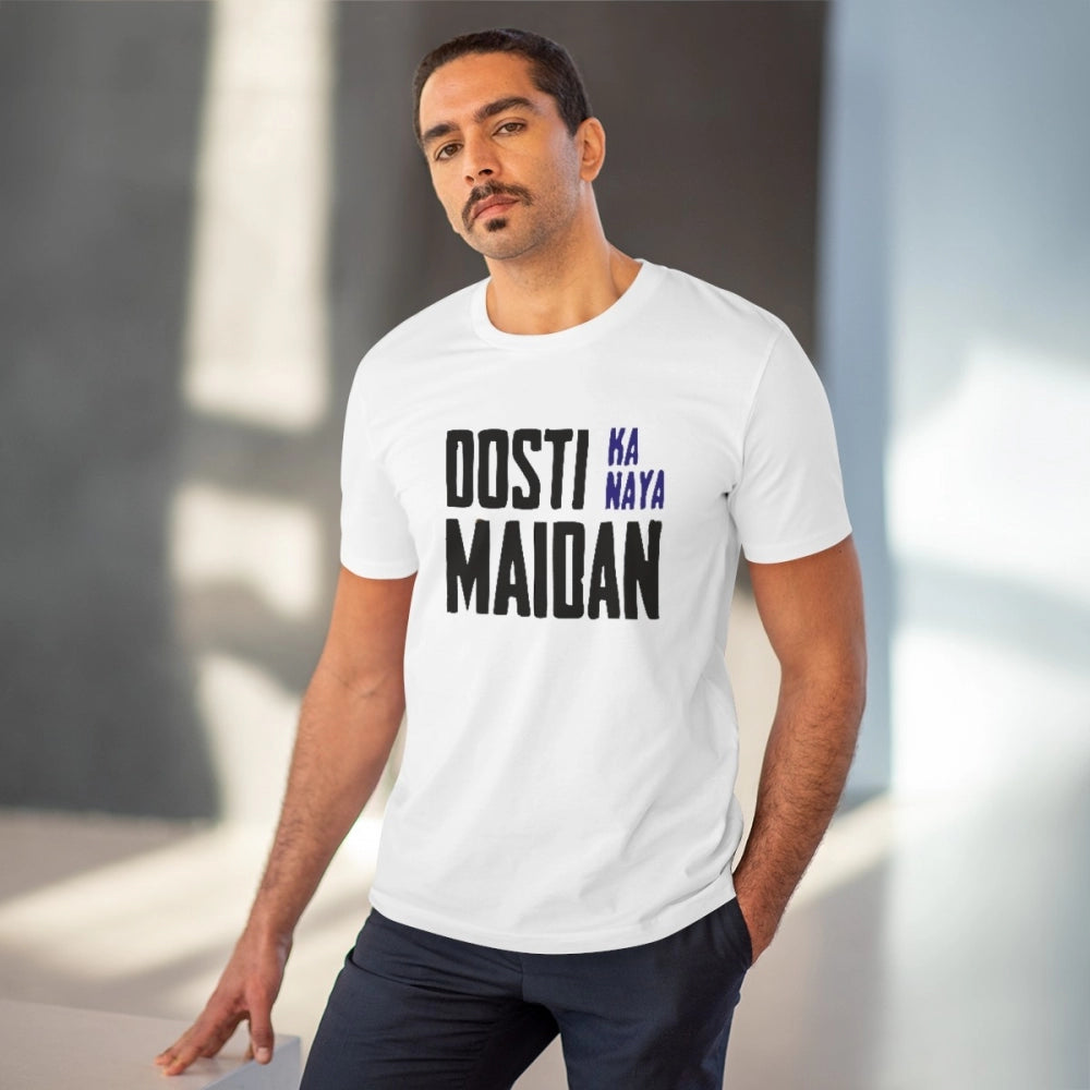 Dosti Ka Naya Maidan Printed T-Shirt for Men - White, Round Neck, Half Sleeve - POPNOVA - photo 2