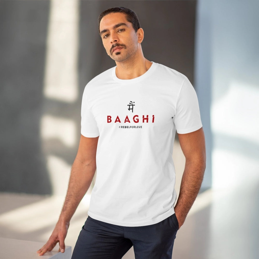 Me Bhaghi Printed T-Shirt for Men - White, Round Neck, Half Sleeve - POPNOVA - photo 2