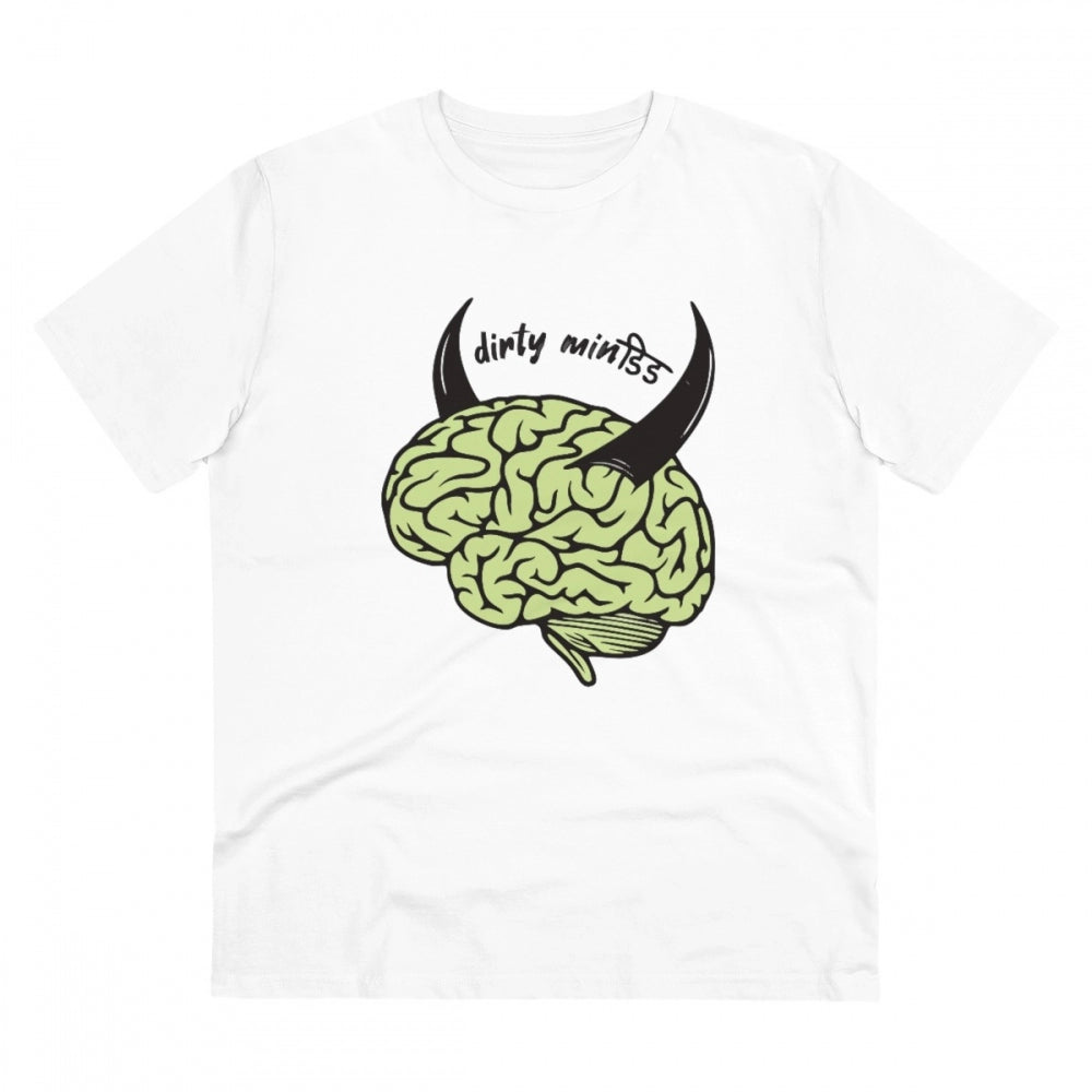 Dirty Minddid Printed T-Shirt for Men - White, Round Neck, Half Sleeve - POPNOVA - photo 1