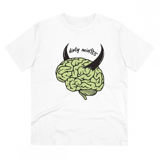 Dirty Minddid Printed T-Shirt for Men - White, Round Neck, Half Sleeve - POPNOVA - photo 1