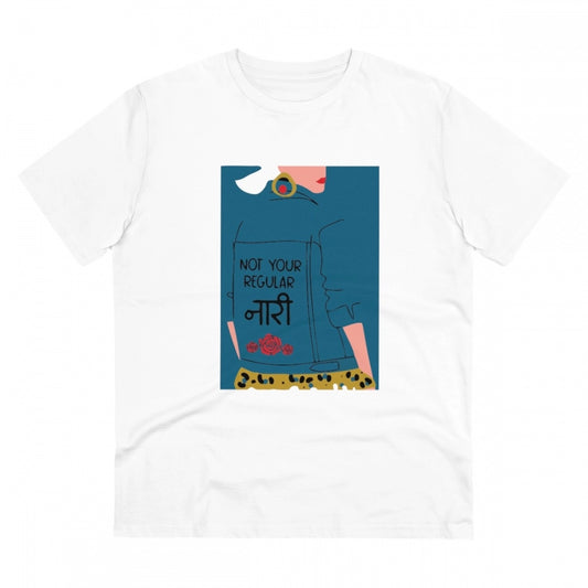 Not Your Regular Naari Printed T-Shirt for Men - White, Round Neck, Half Sleeve - POPNOVA - photo 1