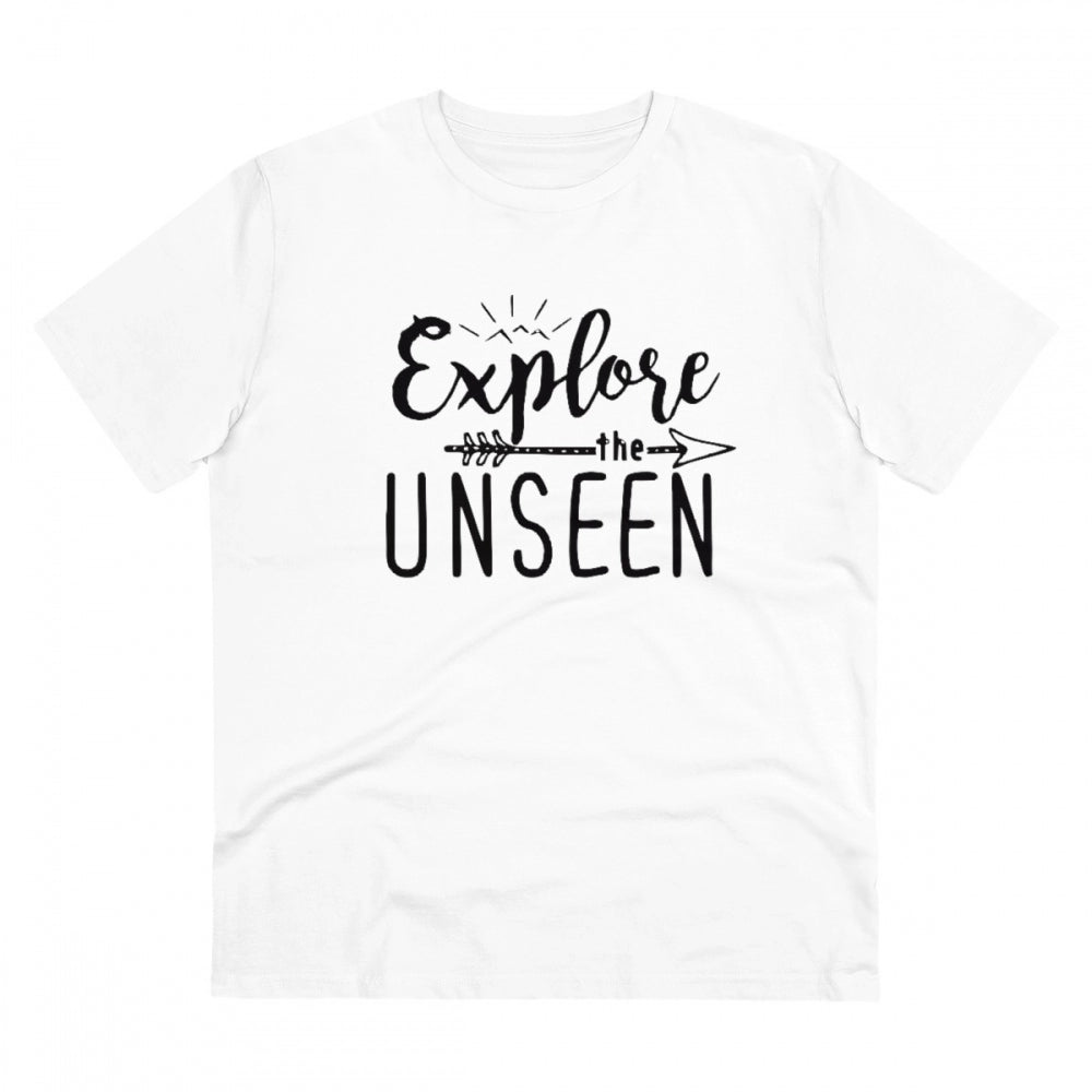 Explore The Unseen Printed T-Shirt for Men (Style 1) - White, Round Neck, Half Sleeve - POPNOVA - photo 1