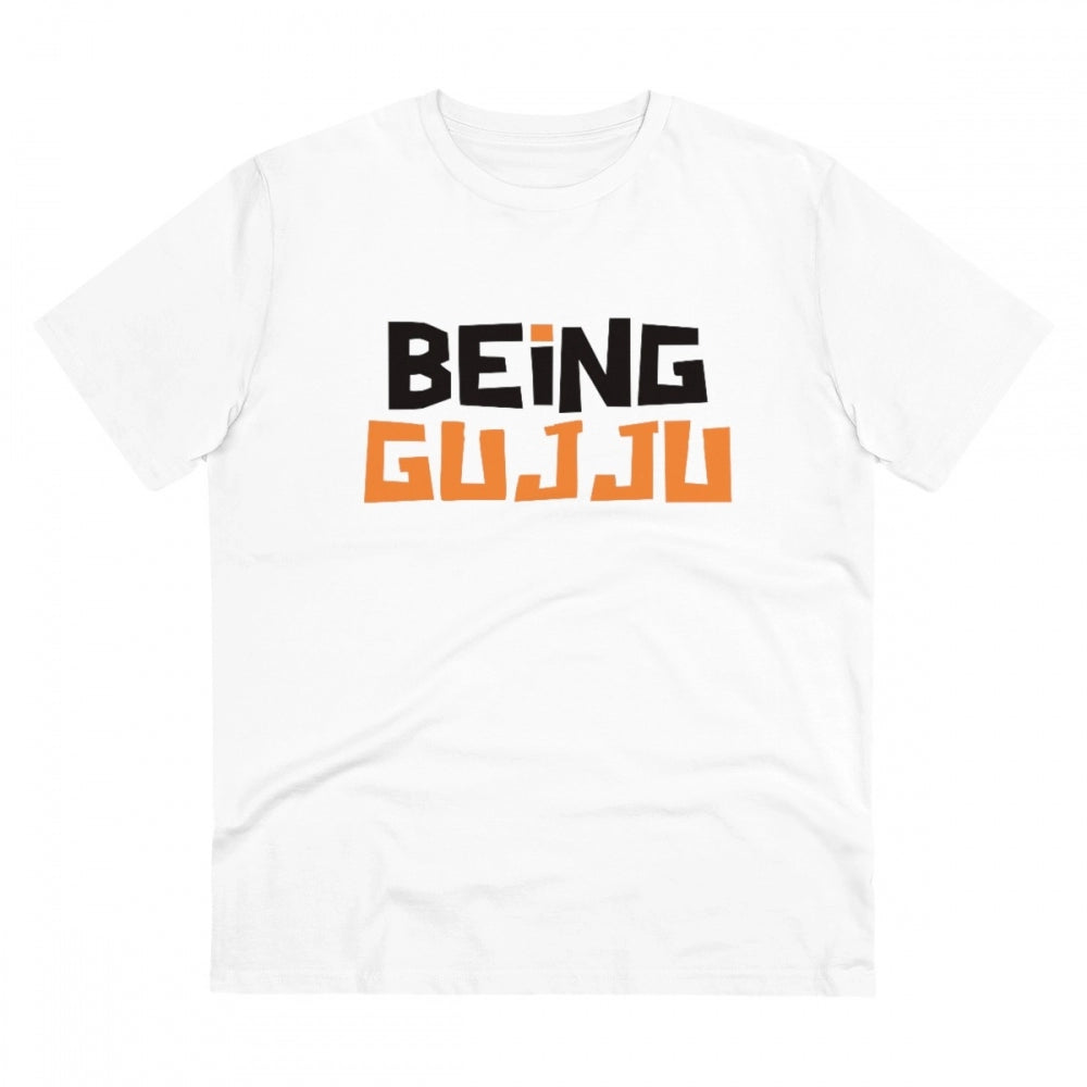 Being Gujju Printed T-Shirt for Men - White, Round Neck, Half Sleeve - POPNOVA - photo 1