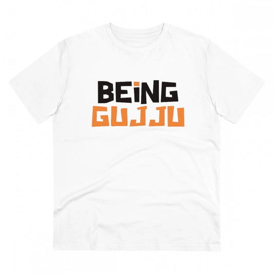 Being Gujju Printed T-Shirt for Men - White, Round Neck, Half Sleeve - POPNOVA - photo 1