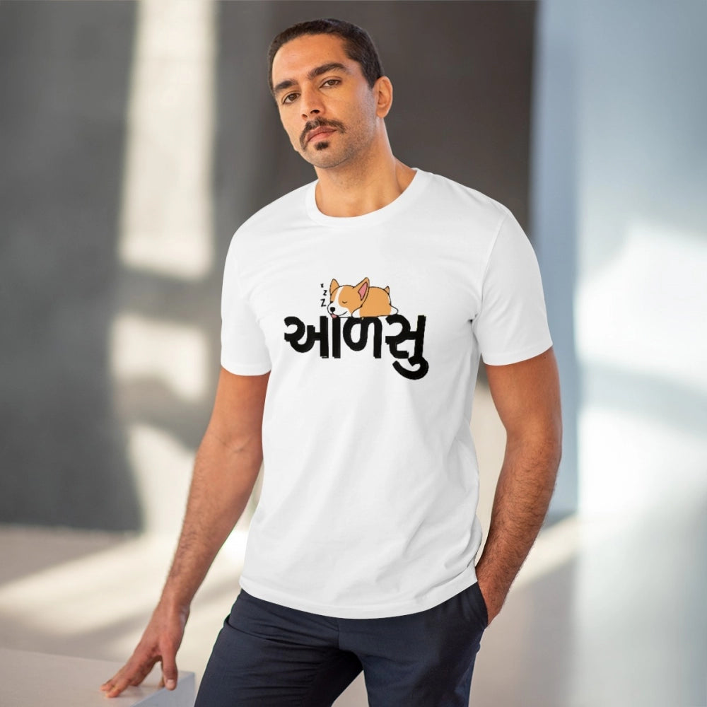 Aadsu Printed T-Shirt for Men - White, Round Neck, Half Sleeve - POPNOVA - photo 2