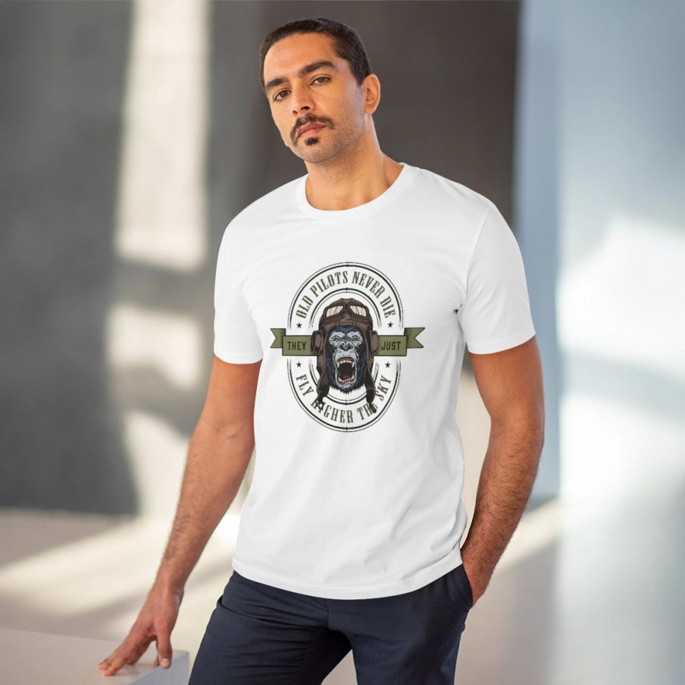 Gorilla Design Printed T-Shirt for Men (Style 8) - White, Round Neck, Half Sleeve - POPNOVA - photo 2