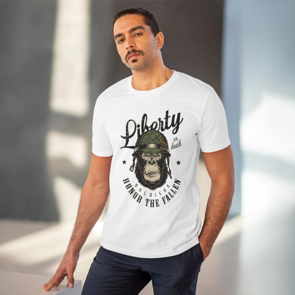 Gorilla Design Printed T-Shirt for Men (Style 7) - White, Round Neck, Half Sleeve - POPNOVA - photo 2