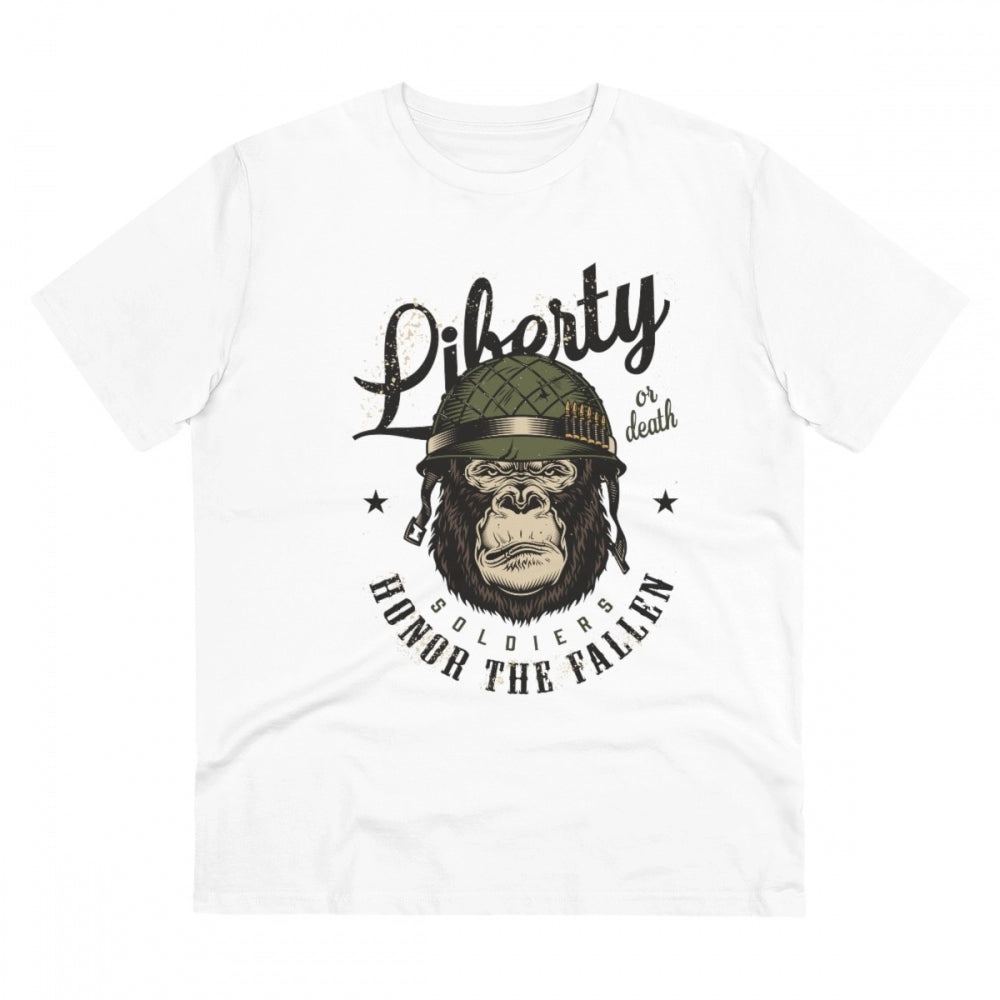 Gorilla Design Printed T-Shirt for Men (Style 7) - White, Round Neck, Half Sleeve - POPNOVA - photo 1