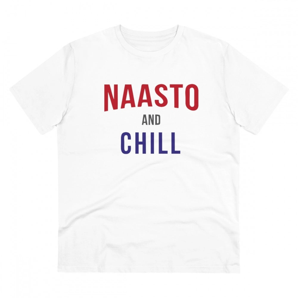 Nasto And Chill Printed T-Shirt for Men (Style 1) - White, Round Neck, Half Sleeve - POPNOVA - photo 1