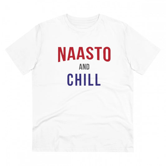Nasto And Chill Printed T-Shirt for Men (Style 1) - White, Round Neck, Half Sleeve - POPNOVA - photo 1