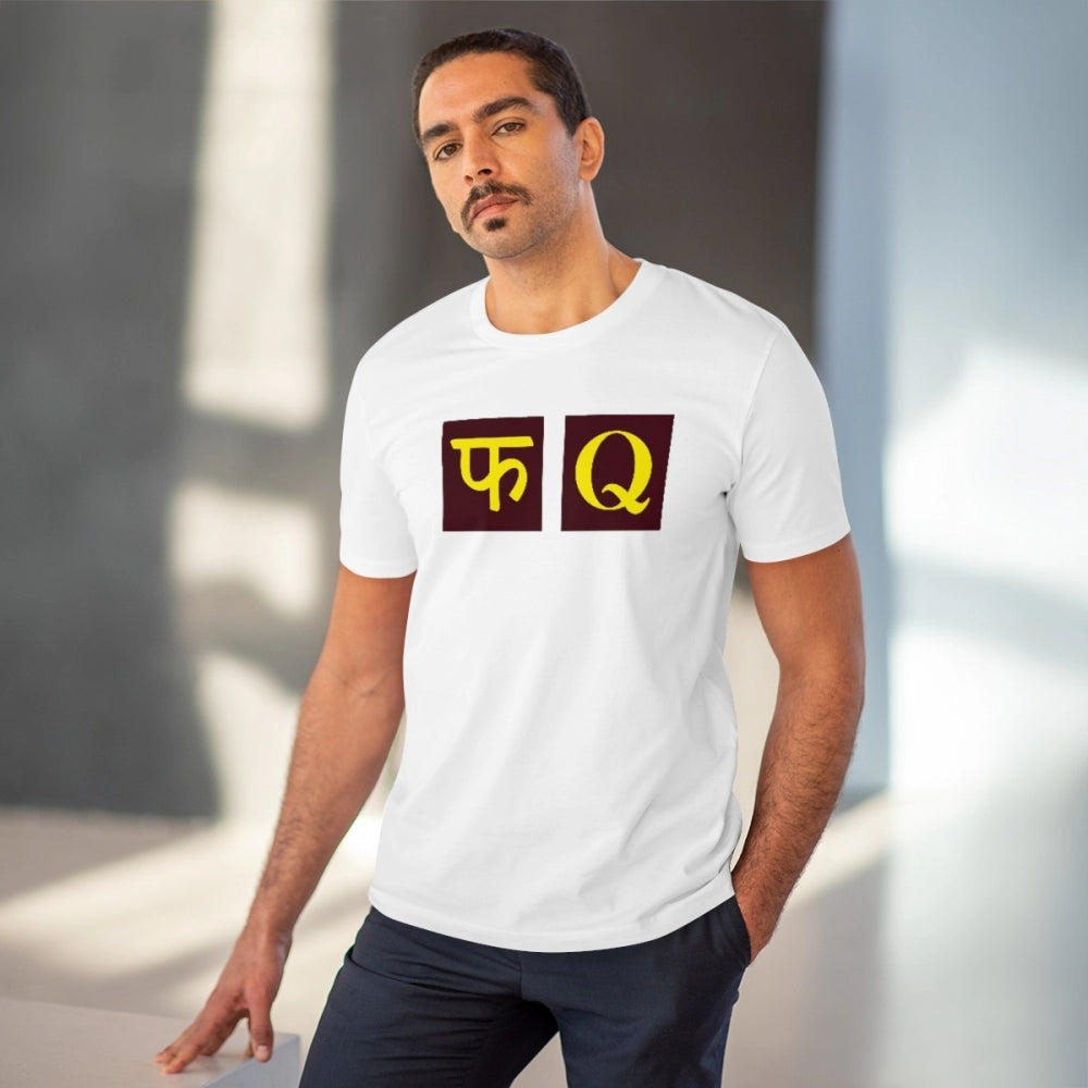 Fq Printed T-Shirt for Men - White, Round Neck, Half Sleeve - POPNOVA - photo 2