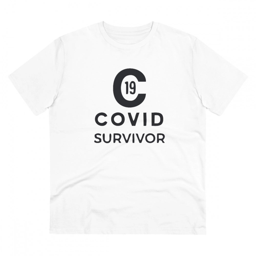 Covid 19 Survivor Printed T-Shirt for Men - White, Round Neck, Half Sleeve - POPNOVA - photo 1