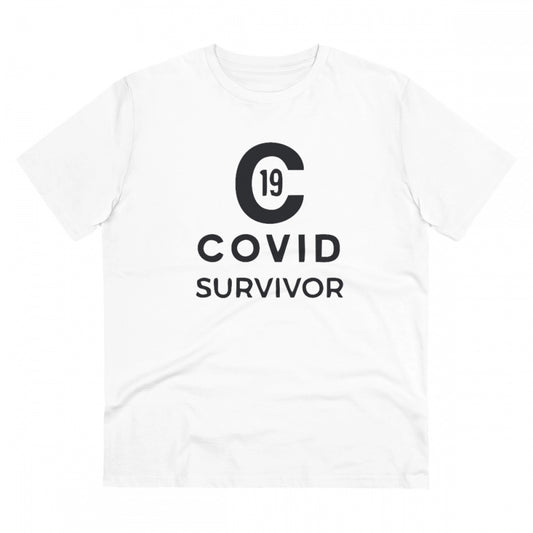 Covid 19 Survivor Printed T-Shirt for Men - White, Round Neck, Half Sleeve - POPNOVA - photo 1