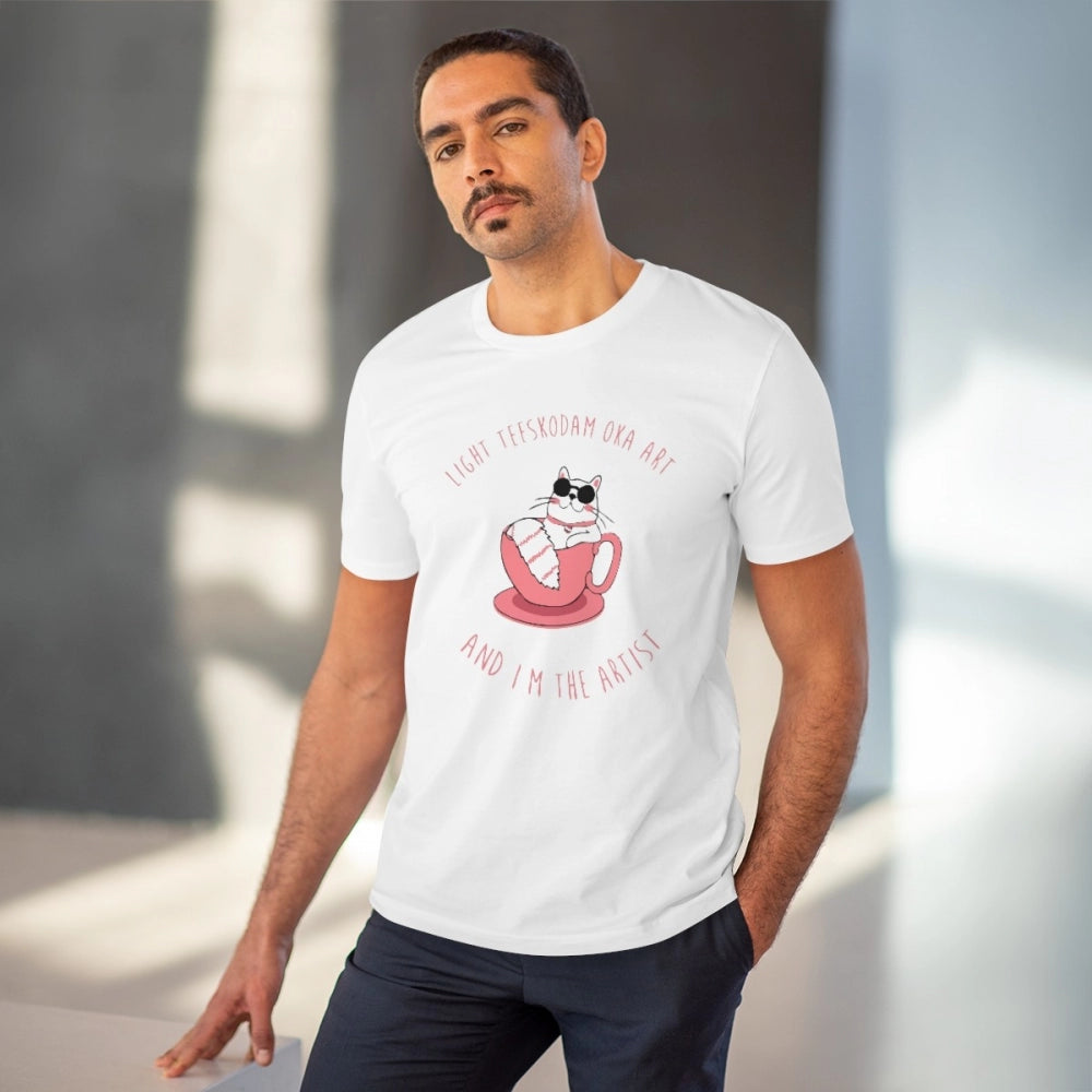 Telugu Design Printed T-Shirt for Men (Style 5) - White, Round Neck, Half Sleeve - POPNOVA - photo 2